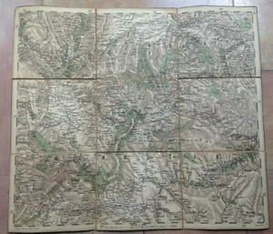 PRISTINA & environs KOSOVO 1878 anonymous DETAILED ANTIQUE MAP ON LINEN  - Picture 1 of 8