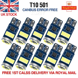 10pc W5W Led T10 LED Car Interior Light Bulbs For BMW E46 E53 E90 E82 E60 X3 E83 - Picture 1 of 7