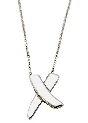 Collar Tiffany & Co. Paloma Picasso Graffiti "X" Colgante Plata Esterlina 17" Foto 1 de 4