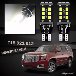 2x White Backup Reverse Light 921 T15 2835 LED Bulb For 2015 - 2019 GMC Yukon XL - Picture 1 of 5