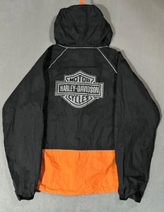 Harley Davidson Motorcycles Vintage Outdoor Regenjacke Mantel Pullover Hoodie L - Bild 1 von 15