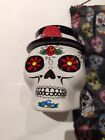 Dia De Los Muertos Sugar Skull Cookie Decorative Colorful Ceramic Cookie Jar Bag