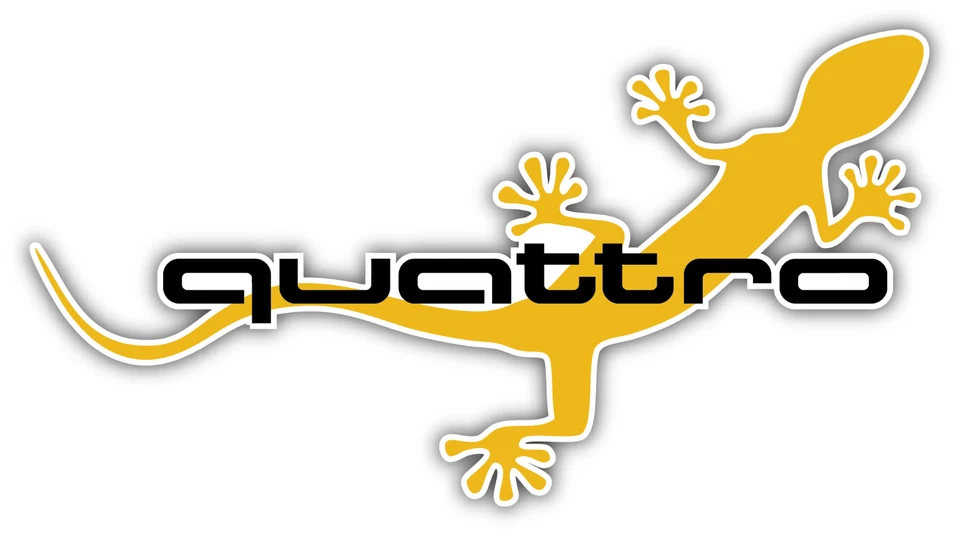 Виниловая наклейка на окно бампера автомобиля внедорожника Audi Quattro Gecko 4x4 полный привод - Изображение 1 из 1