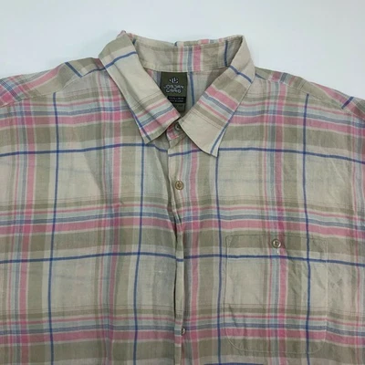 Camisa Jordan Craig Abotonada Para Hombre XXL Multicolor Rayas Lino Manga Corta Foto 1 de 4