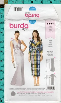 Misses' Dress Burda style Sewing Craft Pattern 6442 8-18 NEW! UNCUT! FREE SHIP! - Image 1 of 3