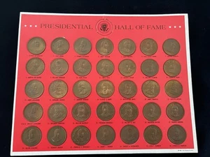 Vintage Franklin Mint Brass Collectors Set~35 Presidential Coins~Shell Gas Prize - Picture 1 of 6