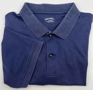UNTUCKit Damaschino Polo Herren XL Kurzarm einfarbig dunkelblau - Bild 1 von 11