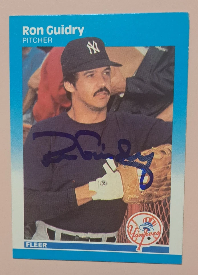RON GUIDRY "GATOR" NEW YORK YANKEES AUTOGRAPHED SIGNED 1987 FLEER CARD #100 - Image 1 of 1