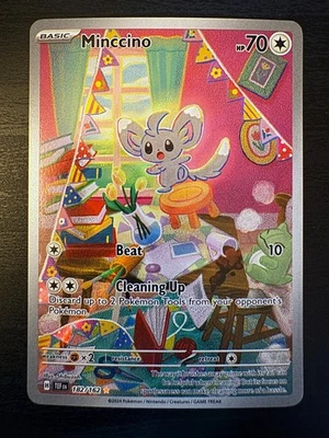 Pokemon - Minccino Illustration Rare - 182/162 - Temporal Forces - NM Raw - IR - Image 1 of 3