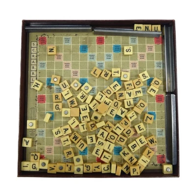Vintage 1954 Travel Edition Scrabble Selchow & Righter Magnetic Tiles 9" Board - Image 1 of 4