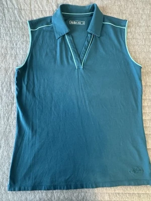 Camisa polo Lady Hagen turquesa golfe sem mangas gola V M - Imagem 1 de 4