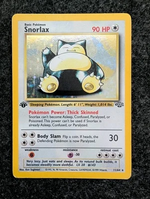 Snorlax 11/64 1st Edition Jungle Holo Rare MP Vintage WOTC - Pokemon TCG - Image 1 of 4