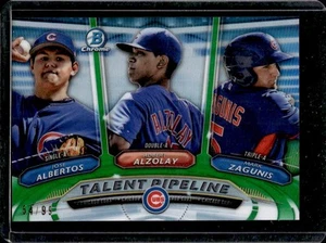 Mark Zagunis Adbert Alzolay Jose Albertos 2018 Bowman Chrome Pipeline Green /99 - Picture 1 of 2