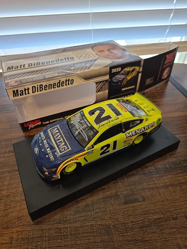 Matt DiBenedetto 2020 Wood Brothers 4X autografado escala 1/24 1 de 540 Leonard  - Imagem 1 de 4