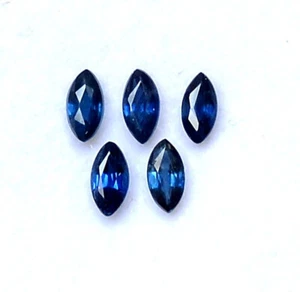 Natural Blue Sapphire Marquise Cut 4x2 mm Lot 05 Pcs 0.66 CTS Loose Gemstones - Picture 1 of 8