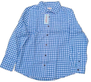 Cat & Jack Jungen Langarm Hemd mit Knopfleiste blau Gingham Gr. L Husky 12-14 - Bild 1 von 7