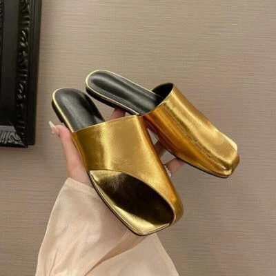 Women Summer Hollow Toe Slip On Sandals Soft Slipper Muler Shoe Pump Beach Shoe  - Изображение 1 из 4