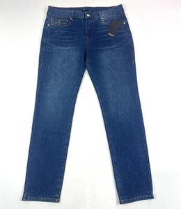 True Religion Rocco SN Flap Pocket Relaxed Skinny Mens 34 Jeans Dark Blue 700128 - Picture 1 of 11