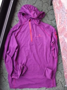 Ron Hill Womens purple 1/4 Zip Long sleeve Hooded Athletic Top Size UK 12 - Picture 1 of 9