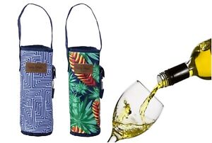 Wine Cooler Bag Bottle Drink Carrier Tote Bag Travel Picnic w/ Strap & Opener AU