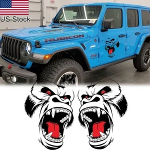 2x Horror Gorilla Ape Graphics Side Door Bonnet Vinyl Decal Stickers For Jeep Et - Bild 1 von 8
