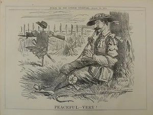 7x10" punch cartoon 1859 PEACEFUL - VERY napoleon iii / italy independance - Picture 1 of 1