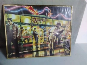  HOLLYWOOD Diner With Elvis Marilyn Marlon James Dean 20x16 framed  - Picture 1 of 7