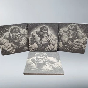 The Hulk Marvel Engraved Slate Coaster Set - avengers Gift Collection Drinks Mat - Picture 1 of 8