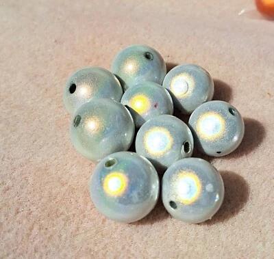 White Miracle Beads, large 16mm & 18mm beads, *SECONDS* - Image 1 of 4