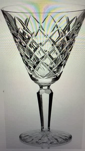 Waterford Crystal Tyrone Pattern 6 1/2" Tall Water Wine Goblets Glasses Set Of 2 - Picture 1 of 13