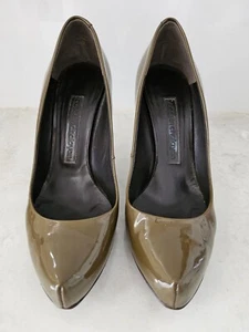 Hussein Chalayan Olive Patent Leather Pumps Size 38 - Picture 1 of 7