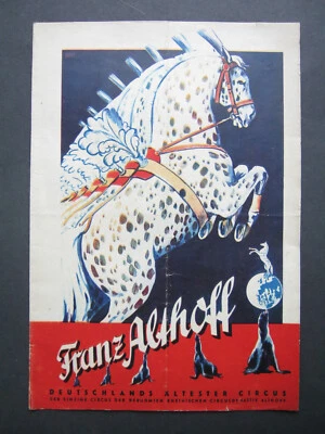 Programm Programmheft Circus Franz Althoff Zirkus Zirkusprogramm 1950  Dürkopp - Bild 1 von 3