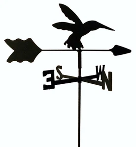 HUMMINGBIRD  GARDEN STYLE WEATHERVANE WROUGHT IRON LOOK MADE IN USA TLS1027IN - Picture 1 of 2