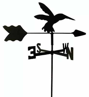 HUMMINGBIRD  GARDEN STYLE WEATHERVANE WROUGHT IRON LOOK MADE IN USA TLS1027IN - Image 1 of 2