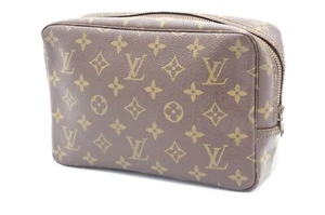 LOUIS VUITTON Monogram Brown Canvas Trousse Toilette Clutch Bag Used France - Picture 1 of 21