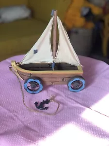 Vintage wooden boat toy, pull string nautical toy - Picture 1 of 11