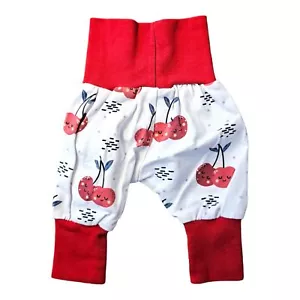 Pantalón bebé prematuro bomphose talla 46 hecho a mano DIY Etsy Dawanda cereza - Imagen 1 de 2