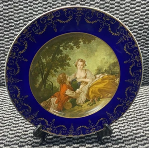 Vintage Family Fine RS Germany Plate Cobalt and Gold Edge Francios Bouche China - Picture 1 of 4