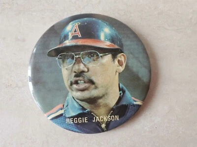 MLBPA c1980s 3" PINBACK BUTTON REGGIE JACKSON California Angels - Изображение 1 из 3