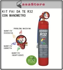GAS R32 REFRIGERANTE RICARICA CLIMATIZZATORI KIT FAI DA TE CON MANOMETRO