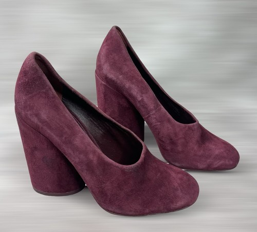 Tory Burch Lucia scamosciato tacco grosso in fico marrone donna taglia 5