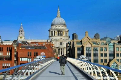 St Paul's Cathedral London Millennium Footbridge England Photograph Picture - Image 1 of 4