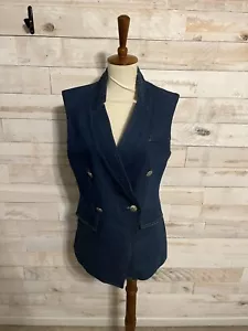 NWT Jason Wu denim vest size S button close dark wash lined - Picture 1 of 9