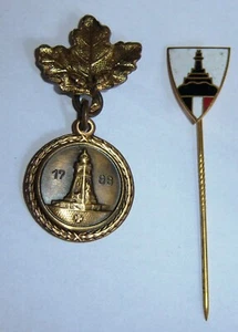 GERMAN - Kyffhauser Pin Badge, & Small Medallion. - Foto 1 di 3