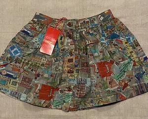 NWT Size 5 110 Oilily Sanneke Blue City Scape Print Cotton Poplin Skirt - Picture 1 of 3