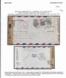 SS Gripsholm, Rio de Janeiro to Philadelphia, 1943 Brazil & US censors (C5132) - Picture 1 of 1