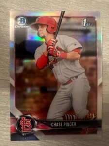 2018 Bowman Chrome Chase Pinder ( Cardinals ) #BCP222 1st Rookie Refractor /499