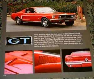 1968 FORD MUSTANG GT FEATURE PRINT PICTURE 68 FASTBACK 390 RED 3 - Bild 1 von 1
