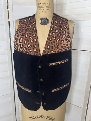 Chaleco AJ Vintage Tela Cuero Estampado Animal Años 90 Talla Pequeña Excelente Estado Foto 1 de 4