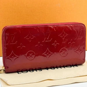 Auténtica cartera Louis Vuitton con monograma Vernis Zippy charol rojo cremallera redonda FS - Imagen 1 de 10